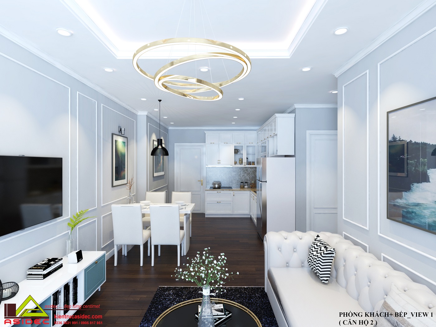 NỘI THẤT CĂN HỘ CỔ ĐIỂN 2 PN